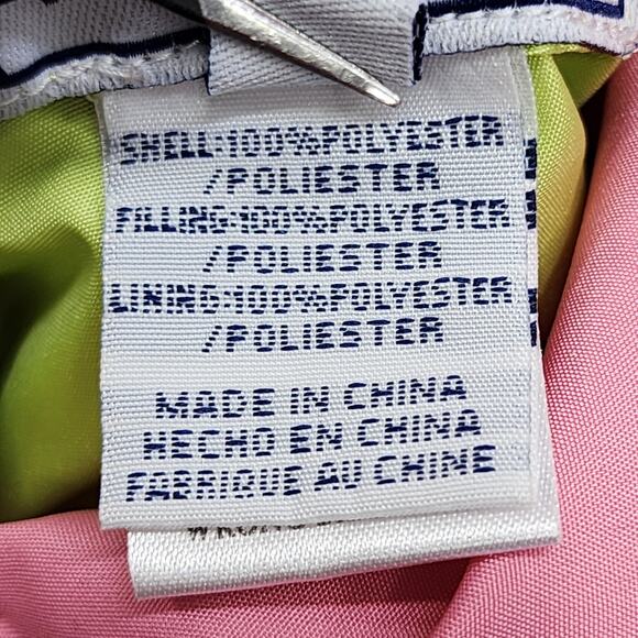 Roper Vest Womens S Pink Tan Neon Green Reversible Puffer Snap Western Retro - Picture 8 of 14